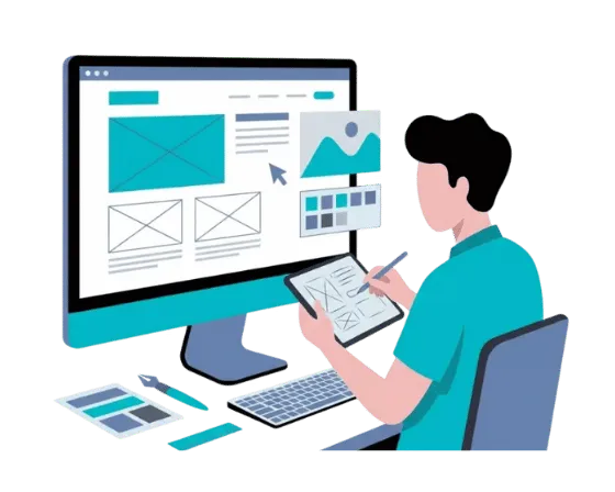Portátil mostrando la web profesional de una consulta de psicología